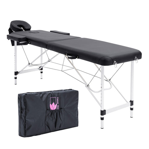 Massage Tables & Chairs Forever Beauty Black Portable Massage Table Bed Therapy Waxing 2 Fold 55Cm Aluminium