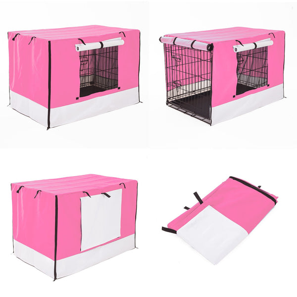 Dog Cages Paw Mate Pink Cage Cover Enclosure For Wire Dog Crate 36In