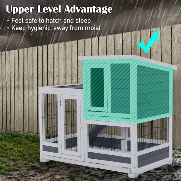 Small Animal Cages & Hutches Paw Mate 96.5 X 56 90.5Cm Rabbit Hutch Chicken Coop 2 Storey Pet Cage Run Wheels