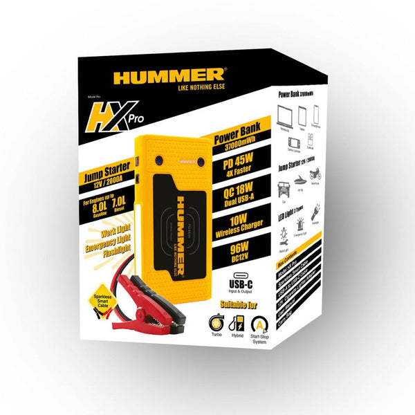 Jump Starters Hummer Pro 2000A Jump Starter Powerbank 37000Mwh 12V Car Battery Charger Led