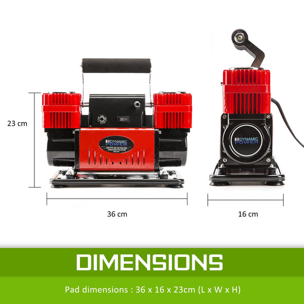 Air Compressors Dynamic Power Red Portable Car Tyre Air Compressor Deflator Inflator 300L/Min 12V