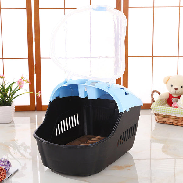 Small Animal Supplies Yes4pets Small Portable Travel Dog Cat Crate Pet Carrier Cage Comfort With Mat Blue