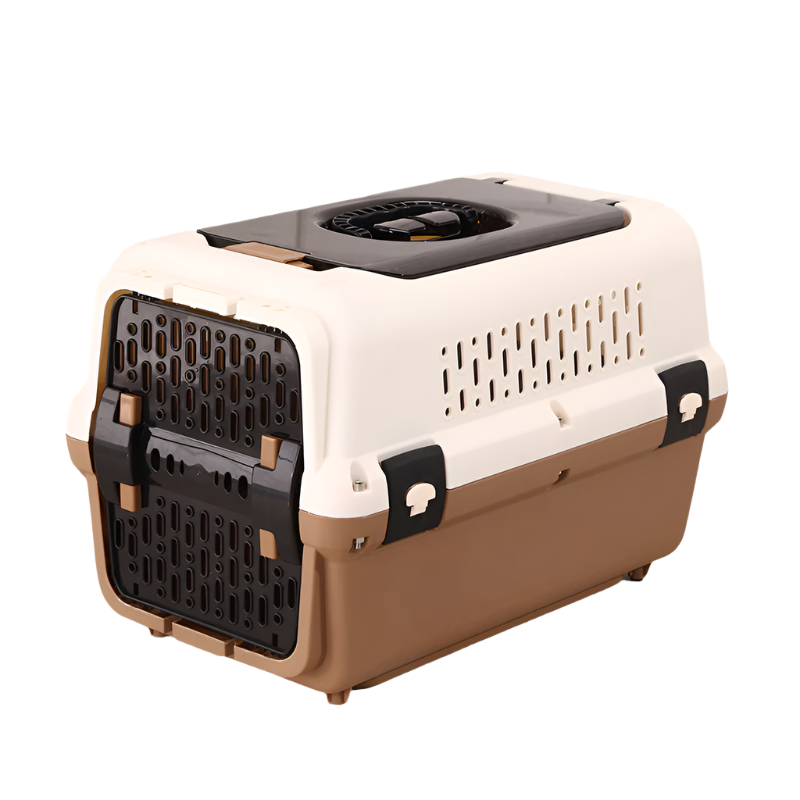 Small Animal Supplies Yes4pets Large Dog Cat Crate Pet Rabbit Carrier Travel Cage With Tray & Window Brown