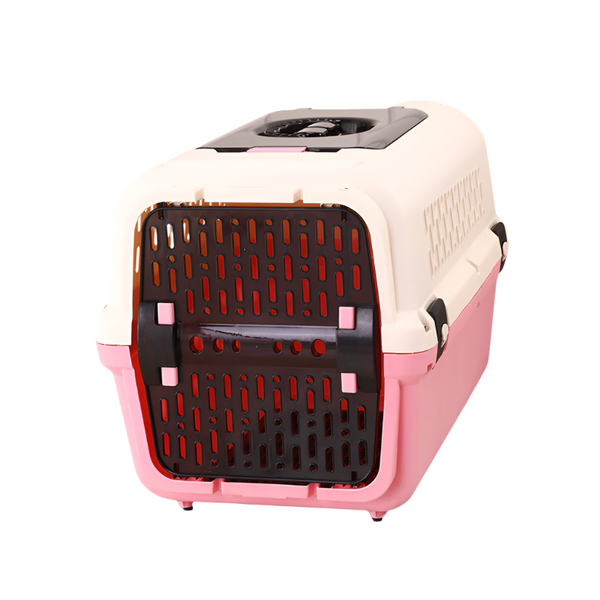 Small Animal Supplies Yes4pets Large Dog Cat Crate Pet Rabbit Carrier Travel Cage With Tray & Window Pink