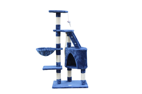 120 Cm Multi Level Cat Kitten Scratching Post Tree-Blue