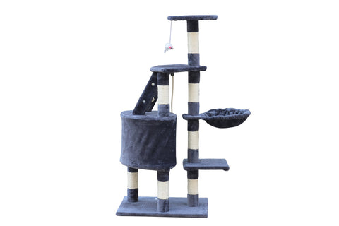 120 Cm Multi Level Cat Kitten Scratching Post Tree-Grey