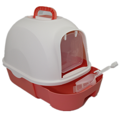 Yes4pets Large Hooded Cat Toilet Litter Box Tray House With Drawer And Scoop Red