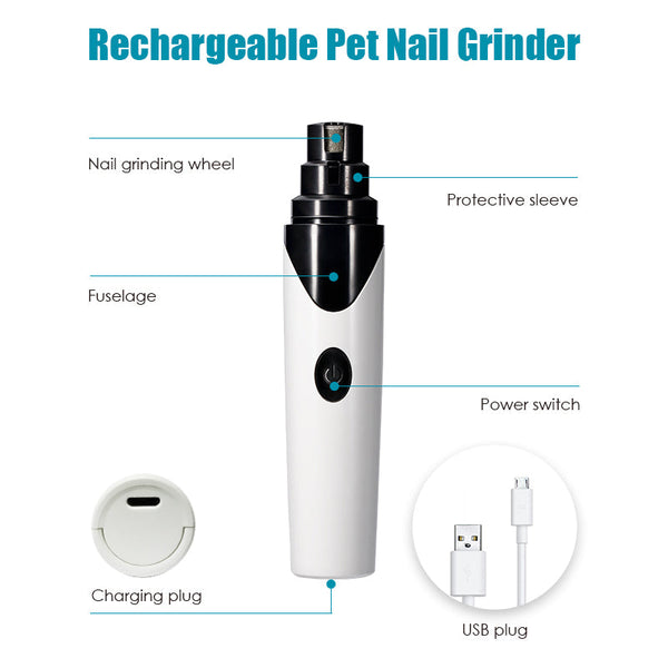 Dog Grooming Electric Pet Dog Cat Quiet Nail Grinder Clipper Cutter Trimmer Grooming Care