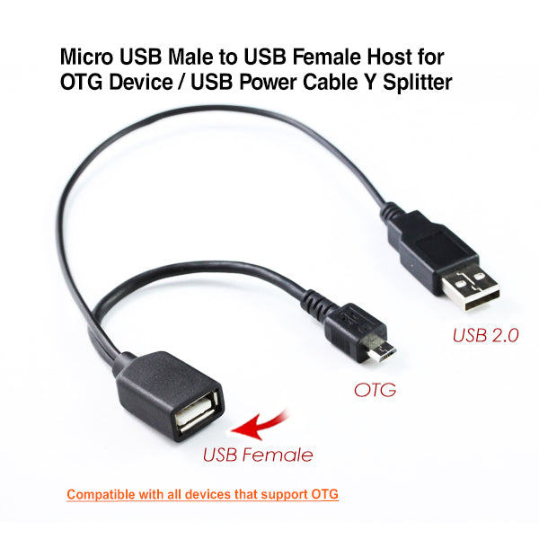 USB Cables, Hubs & Adapters Micro Usb Male To Female Host For Device / Power Cable Y Splitter