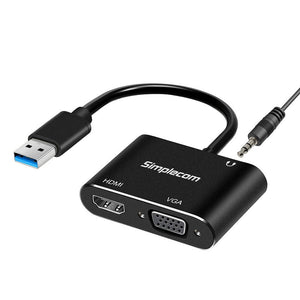 USB Cables, Hubs & Adapters Simplecom Da316a Usb To Hdmi + Vga Video Card Adapter With 3.5Mm Audio