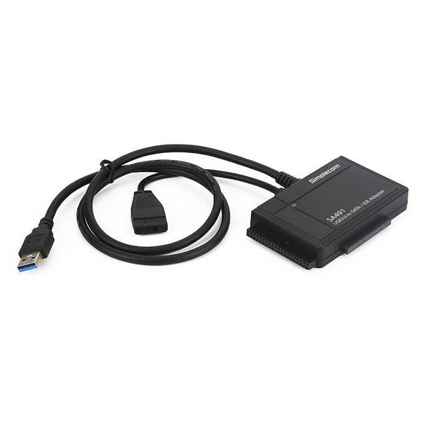 Simplecom Sa491 3-In-1 Usb 3.0 To 2.5", 3.5" & 5.25" Sata/Ide Adapter With Power Supply