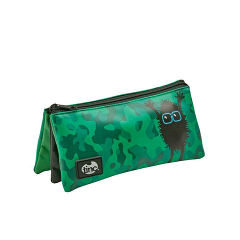 Pencil Cases Tinc Hugga Tri Compartment Pencil Case (Green)