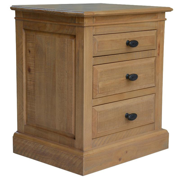 Bedside Tables Jade 3 Drawers Storage Cabinet End Nightstand Natural