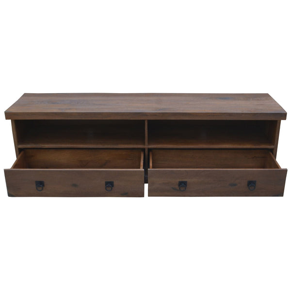 Florence Etu Entertainment Tv Unit 180Cm 2 Drawer Solid Mango Timber Wood