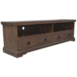 Florence Etu Entertainment Tv Unit 180Cm 2 Drawer Solid Mango Timber Wood