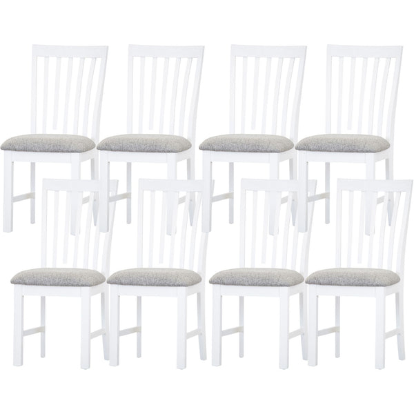 Dining Chairs Laelia Dining Chair Set Of 8 Solid Acacia Timber Wood Coastal Furniture White