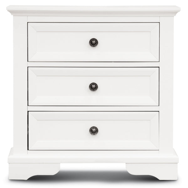 Bedside Tables Celosia Bedside Table Set Of 2Pcs 3 Drawers Storage Cabinet Nightstand White