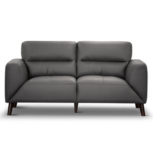 Sofas, Armchairs & Couches Downy Genuine Leather Sofa 2 Seater Upholstered Lounge Couch Gunmetal