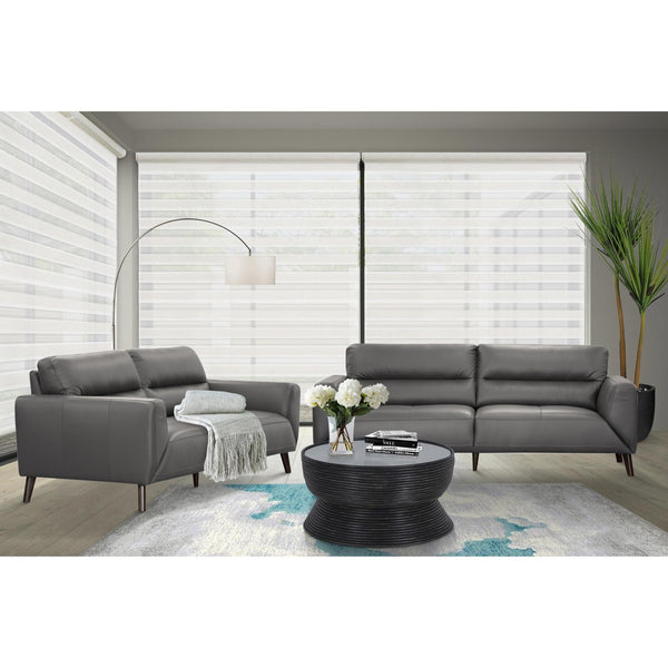 Sofas, Armchairs & Couches Downy Genuine Leather Sofa 2 Seater Upholstered Lounge Couch Gunmetal