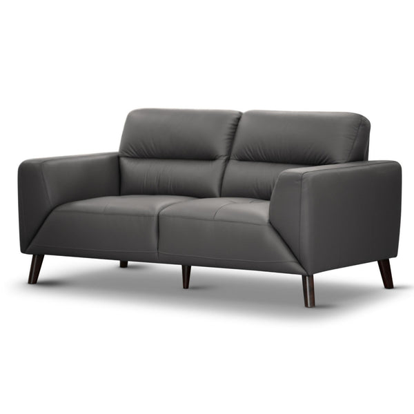 Sofas, Armchairs & Couches Downy Genuine Leather Sofa 2 Seater Upholstered Lounge Couch Gunmetal