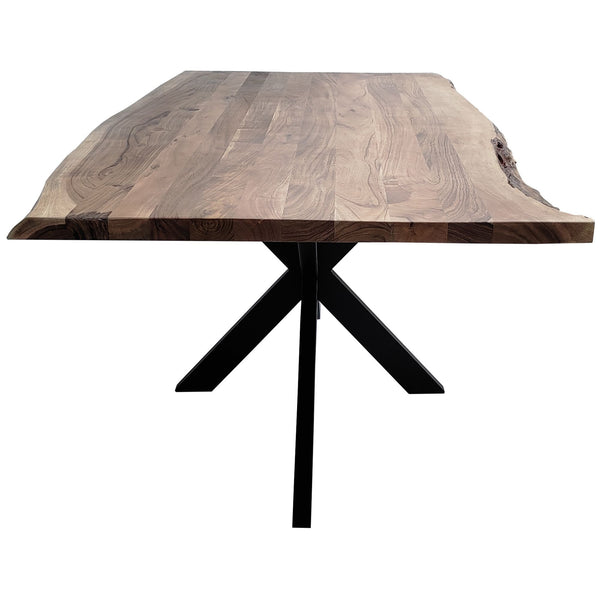 Dining Tables Lantana Dining Table 180Cm Live Edge Solid Acacia Timber Wood Metal Leg Natural