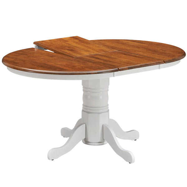 Dining Tables Lupin Extendable Dining Table 150Cm Pedestral Stand Solid Rubber Wood White Oak