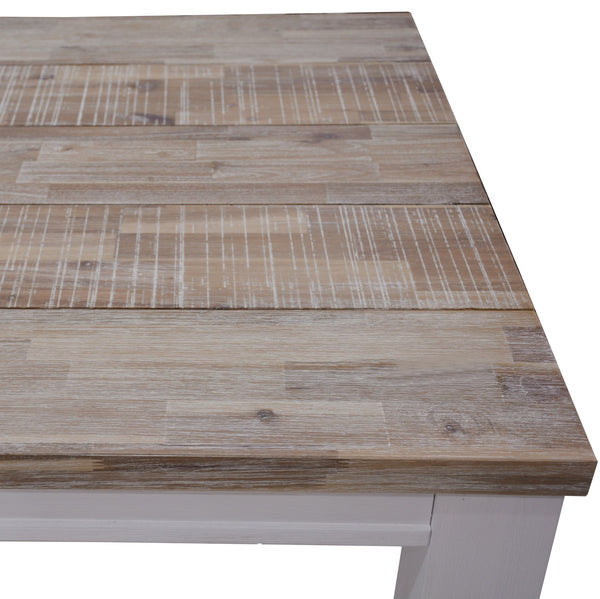 Dining Tables Plumeria Dining Table 190Cm Solid Acacia Wood Home Dinner Furniture White Brush