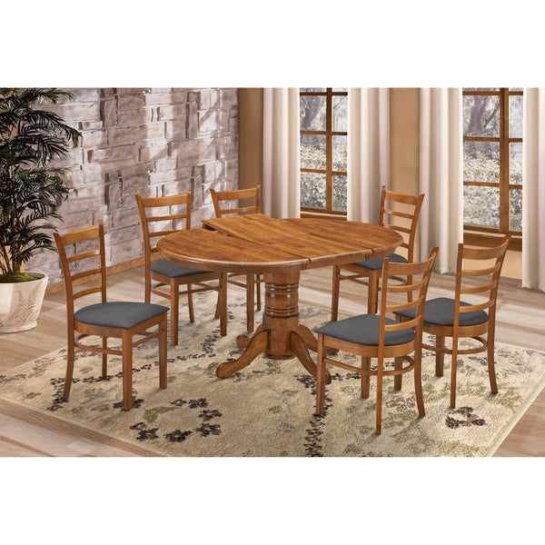 Dining Sets Linaria 7Pc Dining Set 150Cm Extendable Pedestral Table 6 Timber Chair Walnut