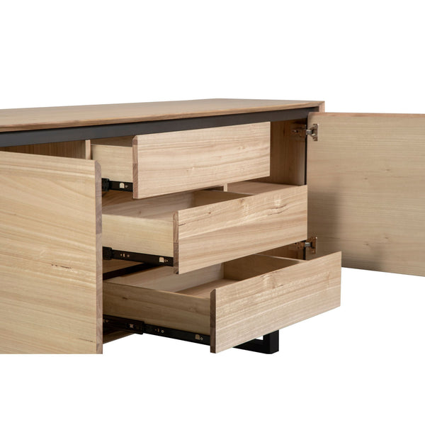 Sideboards & Buffets Aconite Buffet Table 180Cm 2 Door 3 Drawer Solid Messmate Timber Wood Natural