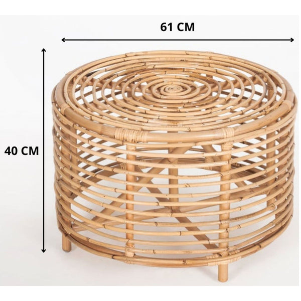 Side Tables Lilac 61Cm Rattan Round Side Table Natural