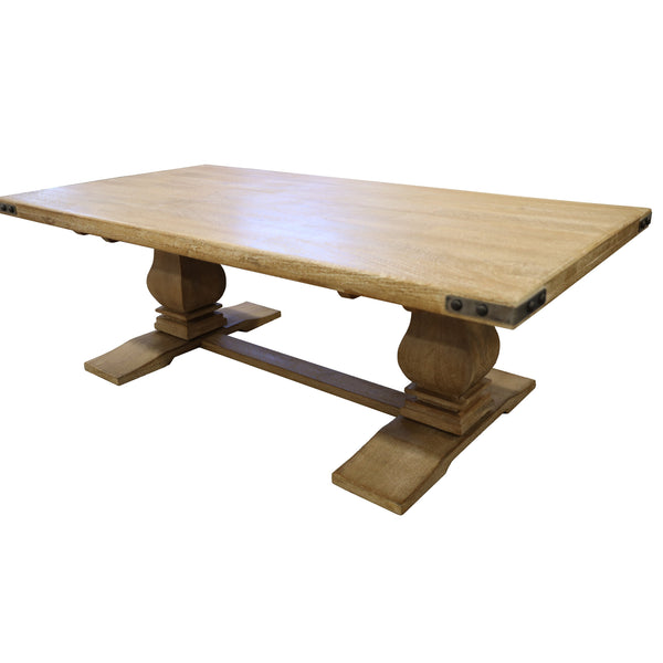 Coffee Tables Gloriosa Coffee Table 140Cm Pedestal Solid Mango Timber Wood Honey Wash