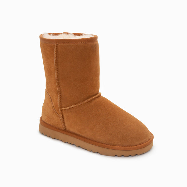 Slippers Ugg Boots Genuine Australian Sheepskin Unisex Short Classic Suede (Chestnut, Eu37)