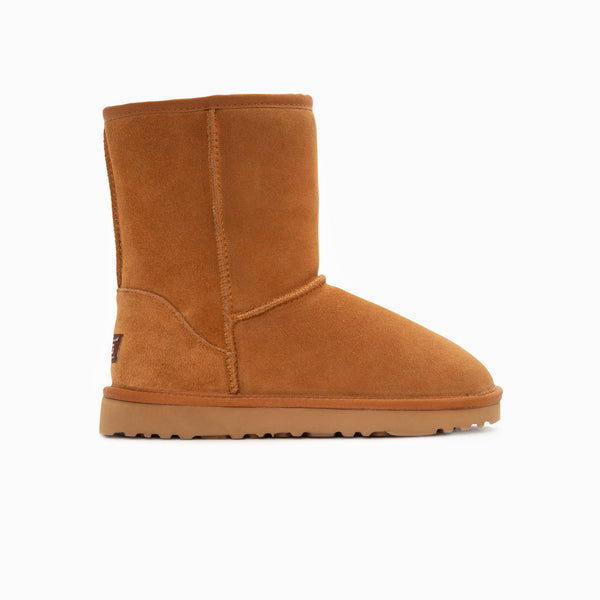 Slippers Ugg Boots Genuine Australian Sheepskin Unisex Short Classic Suede (Chestnut, Eu37)