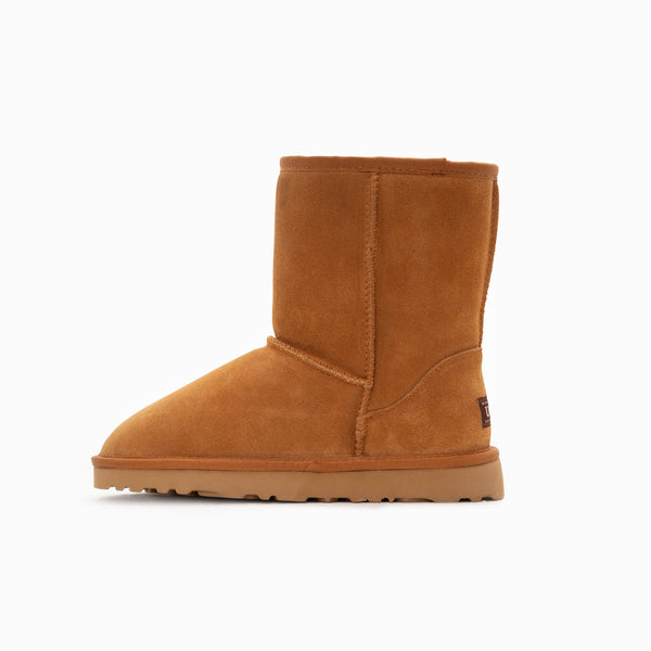 Slippers Ugg Boots Genuine Australian Sheepskin Unisex Short Classic Suede (Chestnut, Eu37)