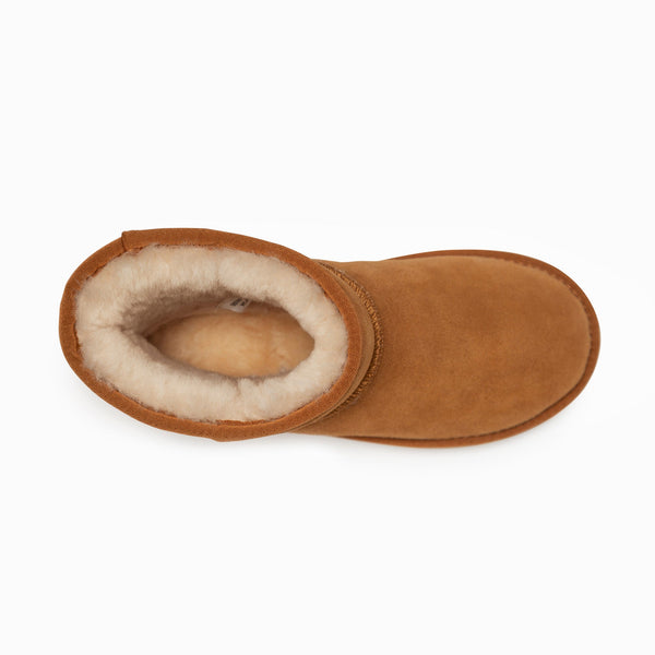 Slippers Ugg Boots Genuine Australian Sheepskin Unisex Short Classic Suede (Chestnut, Eu39)