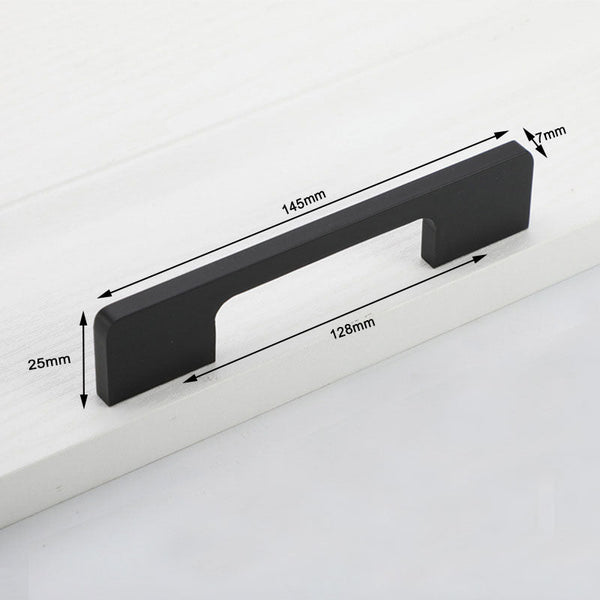 Slim Design Kitchen Cabinet Handles Drawer Bar Pull Black 128Mm