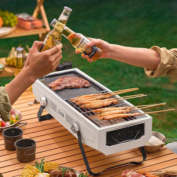 Frying & Grill Pans Foldable Portable Charcoal Frying Grill Grilling Outdoor Tabletop Bbq For Camping Hiking Picnics