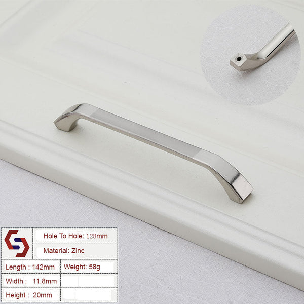 Cabinet Pulls Zinc Kitchen Cabinet Handles Bar Drawer Pull Silver Color Hole To 128Mm