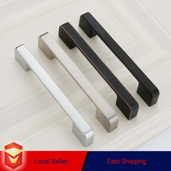 Zinc Kitchen Cabinet Handles Drawer Bar Pull Black+Copper Color Hole To Size 128Mm
