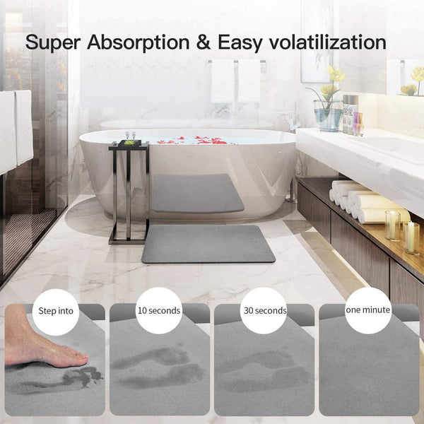 Bath Mats, Rugs & Toilet Covers 60Cm*40Cm Diatomaceous Earth Bath Mat, Nonslip Absorbent Fast Drying Bathroom Floor Shower Mats Anti Slip