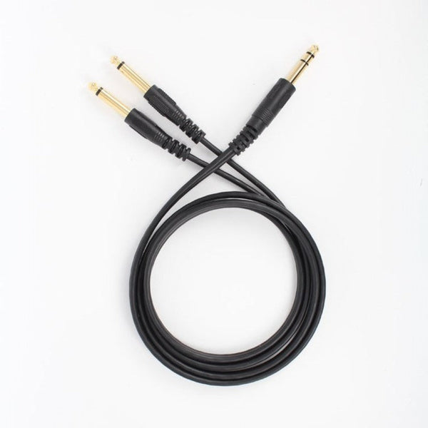 1.5M Gold Plated 6.35Mm Male To 2X Mono Y Splitter Audio Cable