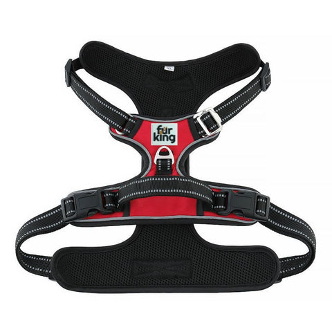 Harnesses Fur King Ultimate No Pull Dog Harness Small Red Breathable Reflective Adjustable