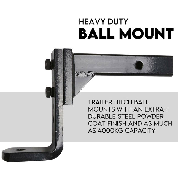 Tow Balls Adjustable Drop Towbar Bar Ball Mount Tongue 2" Hitch Trailer 4000Kg