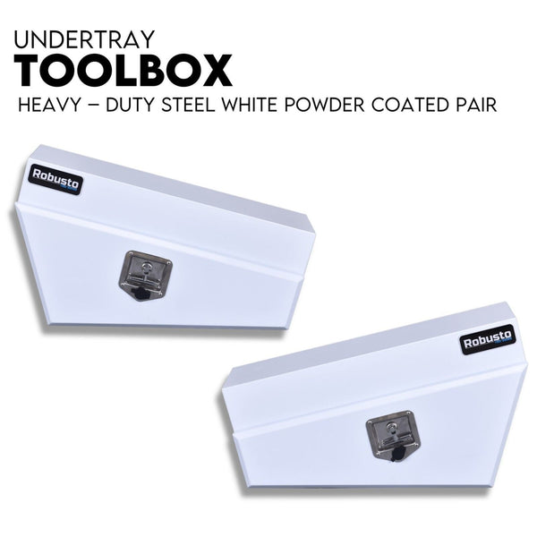 Tool Boxes Under Tray Tool Box Underbody Pair Set 750Mm White Steel