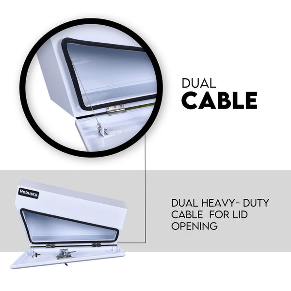 Tool Boxes Under Tray Tool Box Underbody Pair Set 750Mm White Steel