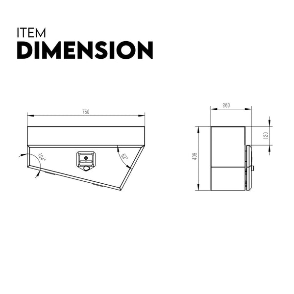 Tool Boxes Under Tray Tool Box Underbody Pair Set 750Mm White Steel