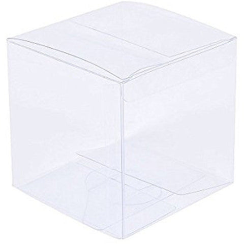 Favours & Party Bag Fillers 100 Pack Of 5Cm Clear Pvc Plastic Folding Packaging Small Rectangle/Square Boxes For Wedding Jewelry Gift Party Favor Mode