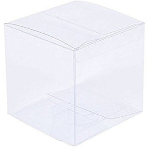 Favours & Party Bag Fillers 100 Pack Of 7Cm Clear Pvc Plastic Folding Packaging Small Rectangle/Square Boxes For Wedding Jewelry Gift Party Favor Mode