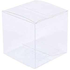 Favours & Party Bag Fillers 100 Pack Of 8Cm Square Cube Product Showcase Clear Plastic Shop Display Storage Packaging Box