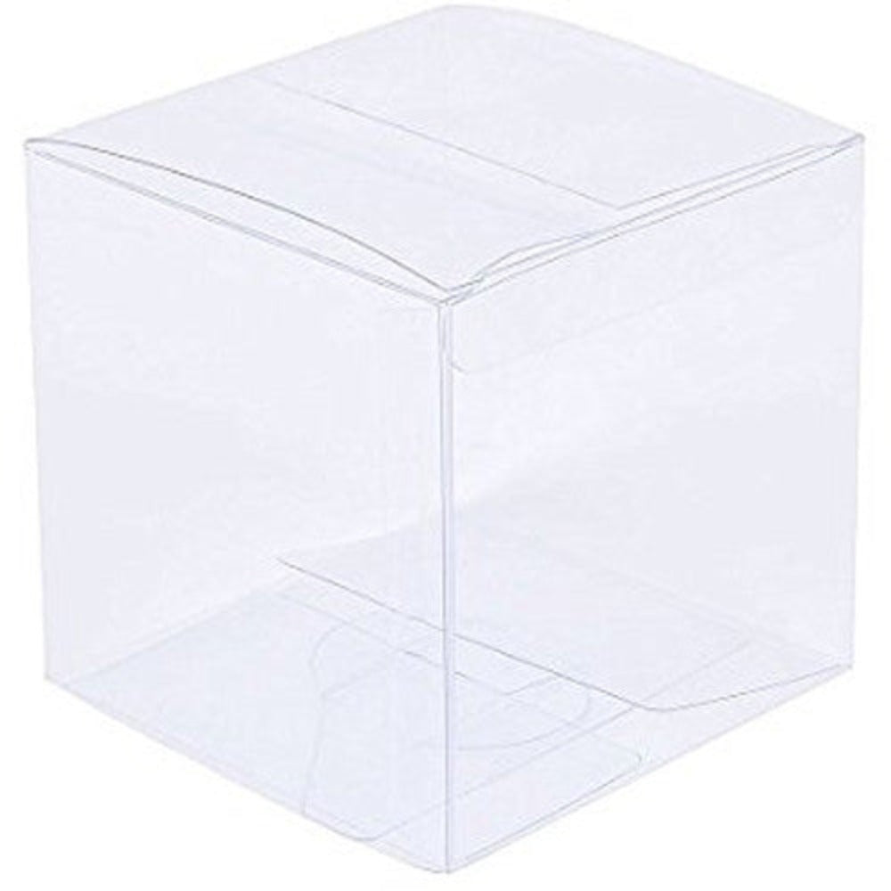 100 Pack Of 9Cm Sqaured Cube Gift Box - Product Showcase Clear Plastic Shop Display Storage Packaging